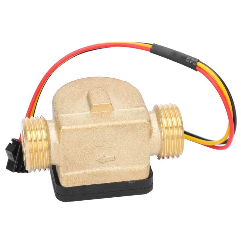 G1/2in Male Water Flow Sensor Counter Brass Hall Flowmeter DC