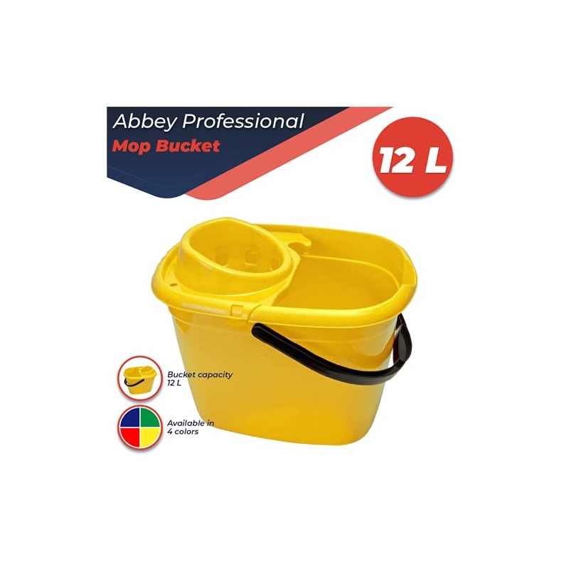 Abbey Plastic Mop Bucket with Wringer 12 Litre – Floor