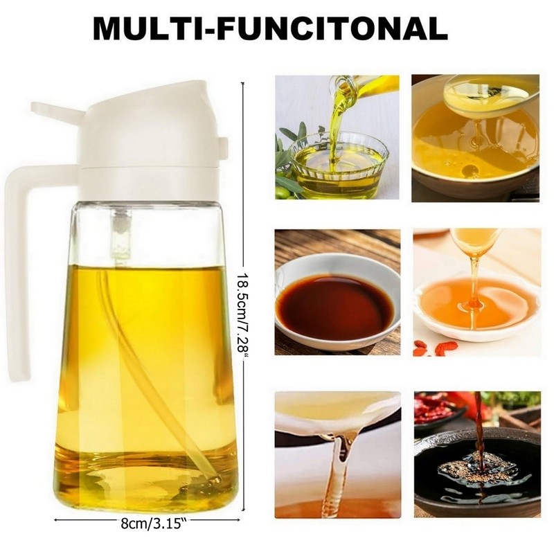 Olive Oil Sprayer Cooking Oil Dispensing Bottle: 2 in 1