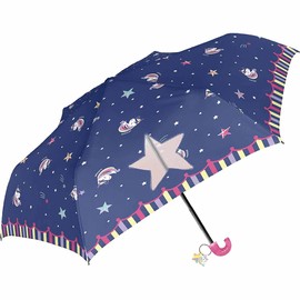 Nakatani Umbrella, Hand-opened, Folding Umbrella, Yumekawa Unicorn, Navy, For Toddlers and Schools, Handbag Type, Design Window, Double Charm, Double Cuteness, Umbrella Size: 19.7 inches (50 cm),