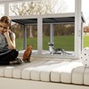 Gowoodhut 46.85" L Cat Window Box,Wooden Cat Window Enclosure for