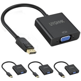 UYGHHK DisplayPort to VGA Adapters, Gold-Plated Display Port DP to VGA Converter (Male to Female) for Computer, Desktop, Laptop, PC, Monitor, Projector, HDTV 4PCs