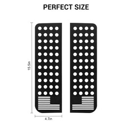 Jimen for 2007-2018 Jeep Wrangler JK & Unlimited 4-Door, 2PCS Left & Right Window Panels Cover Trim, American Flag