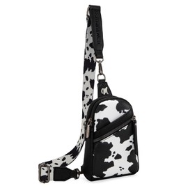 Montana West Western Cow Print Crossbody Sling Bags for Women Small Cross Body Fanny Pack Purse MWC-3353BK