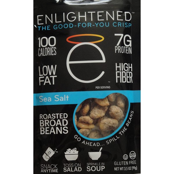 Enlightened Plant Protein Gluten Free Roasted Broad (Fava) Bean Snacks, Sea Salt, 4.5 Ounce