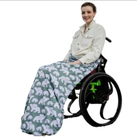 XL Large Long Adult Size Fleece-Lined Wheelchair Cosy Cover for plus size and taller wheelchair users - 100% Waterproof Rain Cover for Wheelchairs, Easy to Fit Wheelchair Blanket (Polar Bear)