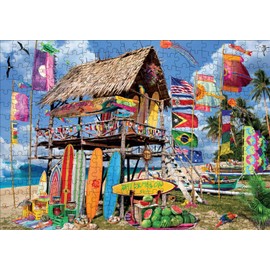Buffalo Games - Garry Walton - Watermelon Surf Shack - 300 Piece Jigsaw Puzzle for Adults -Challenging Puzzle Perfect for Game Nights - Finished Size is 21.25 x 15.00