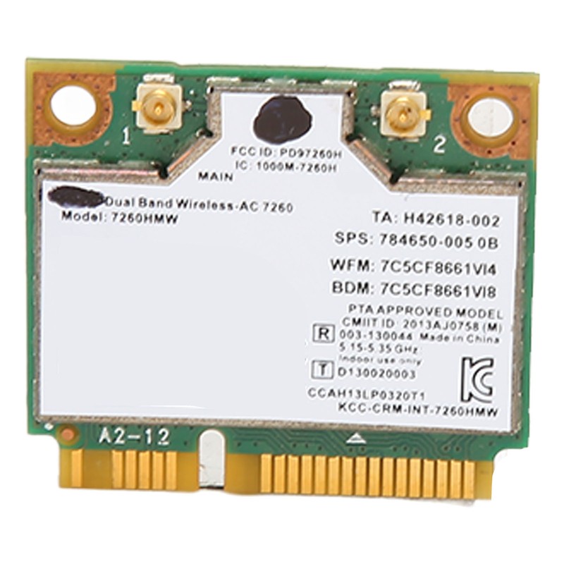 7260HMW Network Card 300Mbps 2.4GHz 867Mbps 5GHz BT4.0 Stable Safe