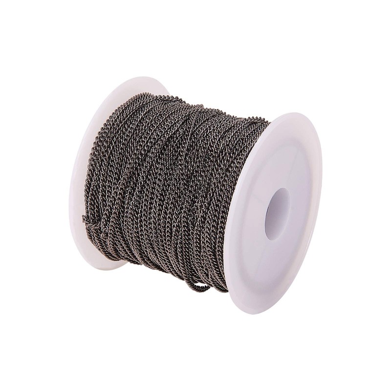 Airssory 10m/32.8ft GunSlim Twisted Chains Oval Link Curb Chains Roll