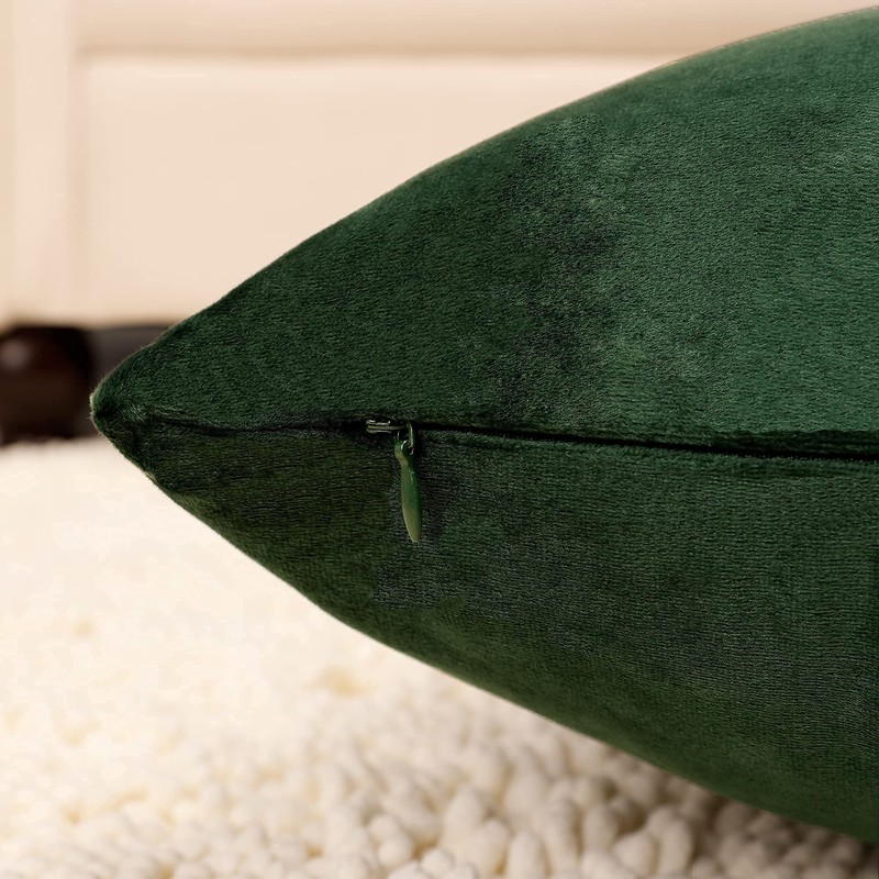 Pack of 2, Velvet Super Soft Solid Decorative Square Throw