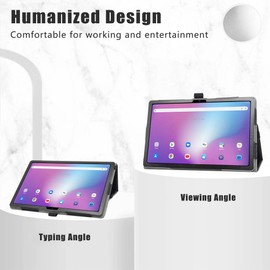 LiuShan Case for Blackview Tab 11 WiFi, Case for OSCAL Pad15, Folding PU Leather Case with Stand for Blackview Tab 11 WiFi/OSCAL Pad15 (2023) Tablet 10.36 Inches, Black