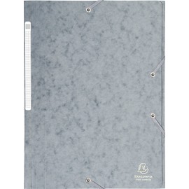 Exacompta 17110H (Manila Cardboard DIN A4 Maxi Capacity Elasticated 3 Flap Portfolio File 425g (Grey)