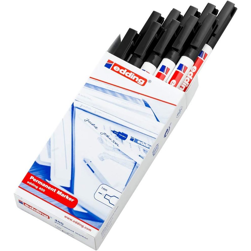 edding 400 Permanentmarker - schwarz - 10 Stifte - feine