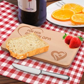 Breakfast Board for Grandpa Wooden Board with Engraving for the Best Grandpa of All Times, Gift Idea, Ideal for Birthday or Christmas