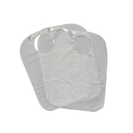 Gar Medical Pack of 3 Terry Bibs for Elderly, Waterproof and Reusable, White