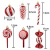 Christmas Candy Ornament Set 15 Pcs Plastic Pinecone Candy Cane
