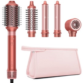 5 in 1 Hair Styler Hot Air Styler - High-Speed Hair Dryer Brush, Fast Drying No Heat Damage Ionic Blow Dryer Brush for Women Volumizing, Curling, Straighten, Frizz-Free Multi Stylers Travel Bag