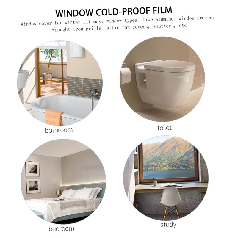 COHEALI Window Film Insulation Kit for Winter Transparent Winterizing Window