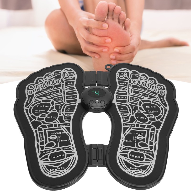 Rechargeable EMS Foot Massage Pad Foldable Adjustable Foot Massager Stimulator