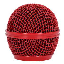 Microphone Head Replace, Mic Grille for Shure SM58S, SM58LC, BETA58, BETA58A, SA M30, SV100, UT2, PGX24 SLX4, Steel Mesh Replacement Heads with Inner Foam (Red)