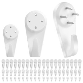 Picture Hooks, Non-Trace Picture Hook for Hard Wall, Picture Hanging Kit for Picture Frame Fixing, Assorted Picture Hanger Set for Plasterboard Walls Drywall Concrete Wall (B-40Pcs)