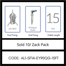 GRIPPLE UL Approved Angel Side EXIT Female 1/4" Hanger, Sold 10/Zack Pack, Made in USA (AL1-SF14-EY90QG-15FT)