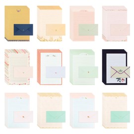 72 PCS Writing Stationery Paper with 36 PCS Envelops, Cute Stationary Paper Floral Animal Writing Paper and Envelopes Lined Letter Writing Set for Invitation Gifts