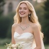 BriLove Women's Wedding Bridal Austrian Crystal Teardrop Cluster Statement Necklace