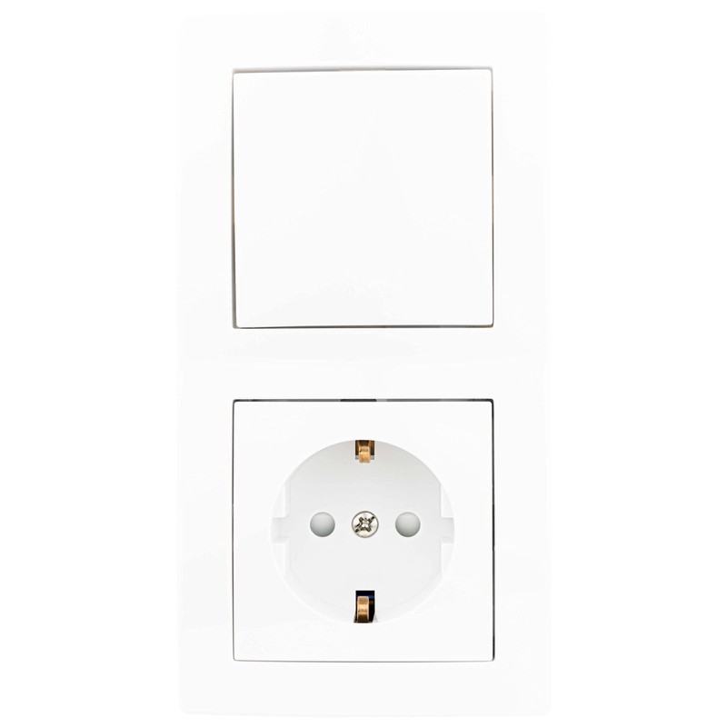 REV Studio, Socket with Cover, Flush-Mounted, White