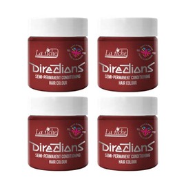 La Riche Directions Semi Permanent Hair Colour 100ml Tin 4 Pack (Vermillion Red)