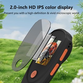 Handheld Digital Microscope | Kids Microscope with 2.0" IPS Screen,500X and 8 LEDs | Magnifying Glass for Coin,Insect,Plant,Circuit Board,Fine Text Observation | Educational Science Toy Gift for Kids
