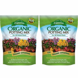 Espoma Organic Potting Soil Mix - All Natural Potting Mix For All Indoor & Outdoor Containers Including Herbs & Vegetables. For Organic Gardening, 8qt. bag. Pack of 2