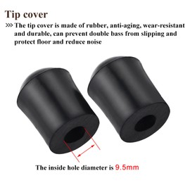 HilBeliFU Cello Stopper, 2 Pcs Cello Endpin Rubber Cap Set, 9.5mm Inner Diameter Double Bass Endpin Protectors, Accessory for Protecting Bass Foot Support and Floor