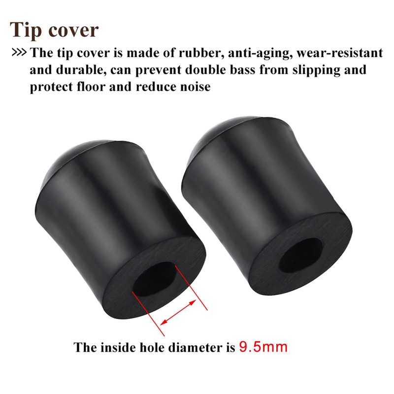 HilBeliFU Cello Stopper, 2 Pcs Cello Endpin Rubber Cap Set,