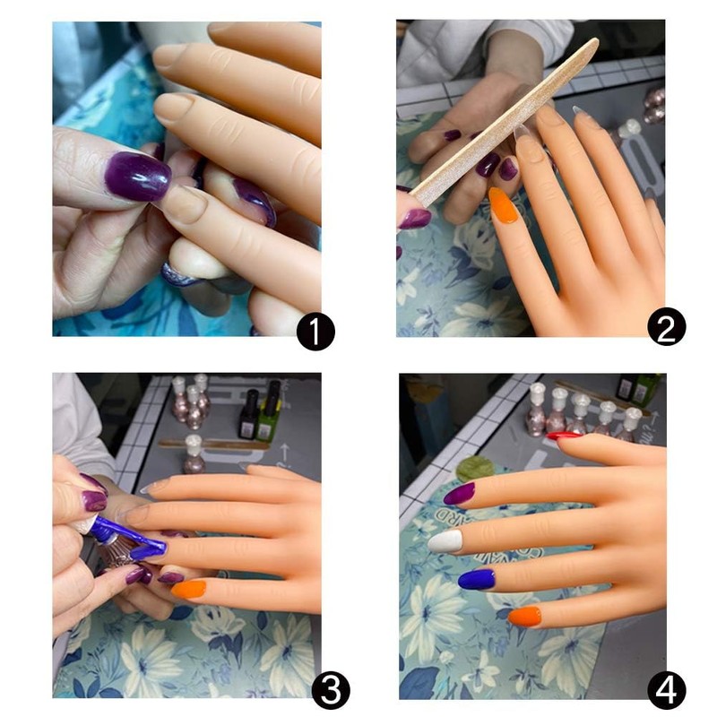 Practice Hand for Acrylic Nails, Mannequin Hands for Nails Practice,