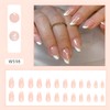 Almond Press on Nails Short French Tip Pink Fake Nails