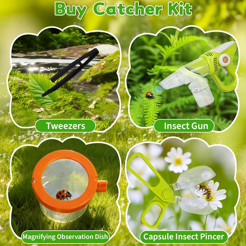 Bug Catcher for Kids 3-5, Bug Vacuum Toys Set，Summer Outdoor