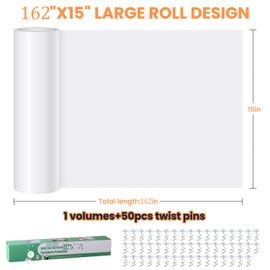 [Thicken Vinyl] Cat Scratch Furniture Protector, 162"x15" Couch Protector from Cat Claws, Single-Sided Sticky Anti Scratch Furniture Protector,Extended Size Protects More Furniture+50 Fixing