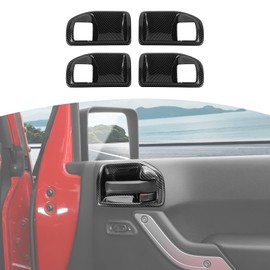 RT-TCZ para Wrangler JK - Cubierta interior de fibra de carbono para Jeep Wrangler JK JKU 2011-2017, accesorios interiores de fibra de carbono, 4 piezas