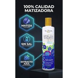 Shampoo Matizador Sin Sal Neutralizador Mora Azul Ne kane 300gr by Gaero Shop  Mantenimiento para Cabello Rubio, Decolorado y Platinado  Brillo y