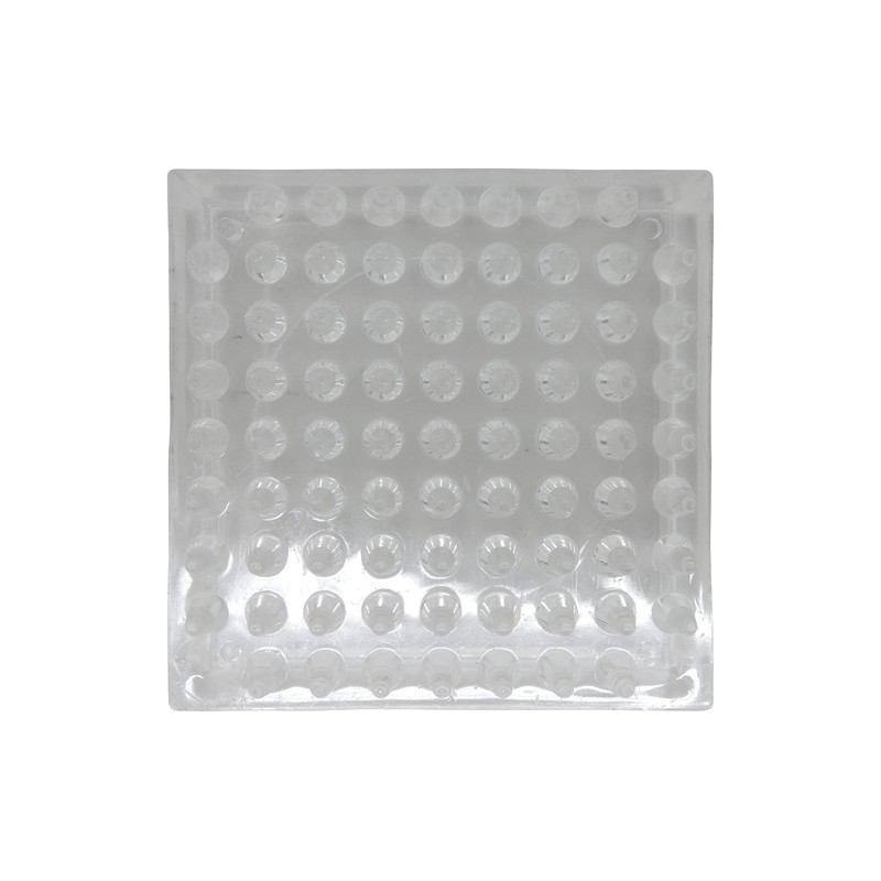 Shepherd Hardware 9083 1-7/8-Inch Square Spiked Furniture Cup, Clear Plastic,