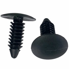 Sherco-Auto Black Nylon Fender & Bumper Shield Clip Retainers - 1/4" Hole - 13/16" Stem - 100 Pack