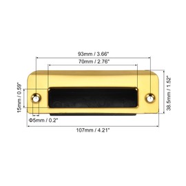 sourcing map Door Strike Plate, 107mm x 38.5mm 201 Stainless Steel Latch Deadbolt Strike Plate for Door Frame Door Jamb, Gold