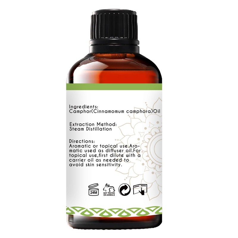 LOTUSJOY Camphor Oil, Pure Natural Camphor Essential Oil for Diffuser,