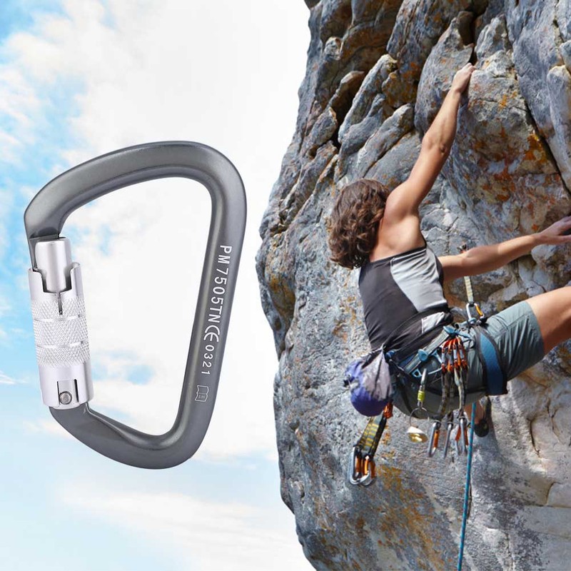 D Type Carabiner Rock Climbing Aviation Aluminum Outdoor Master Lock