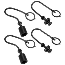 M METERXITY 2 Set Hydraulic Coupler Dust Cap and Female Plug Cover 1/4 ISO-B PVC Rubber Covers with Retention Ring Quick Connects Port Covers Fittings for Hydraulic Couplers Cap [Black]