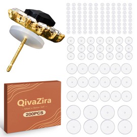 QivaZira 200 Pcs Clear Silicone Discs for Piercing Stabilizing Soft Earring Backs Spacers 4 Sizes 3/5/7/9mm Earlobe Support Pads for Heavy Earrings