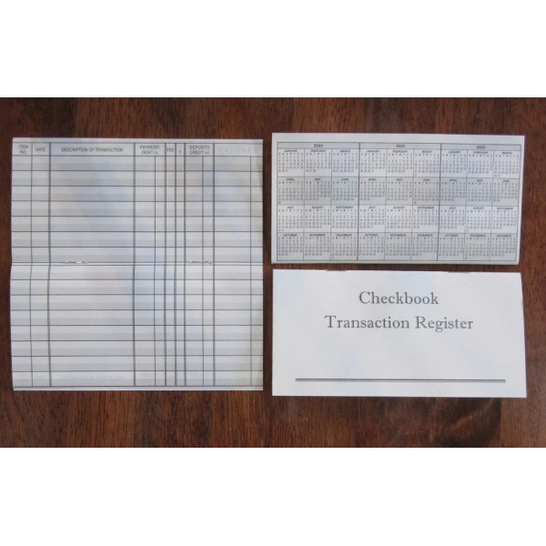 Checkbook Register 40 CHECKBOOK TRANSACTION REGISTERS CALENDAR 2023 2024 2025