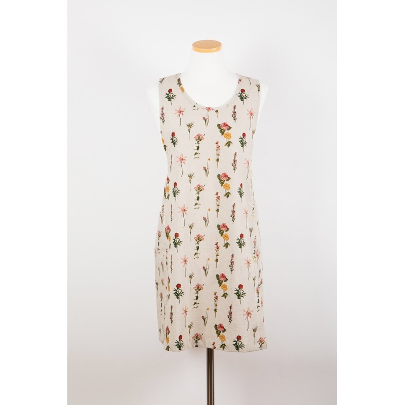 Cotton bunch happiness apron, camellia and cat beige / 목화송이