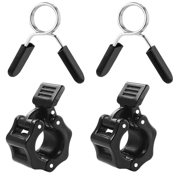 Vekol 28mm Barbell Clamps, 4 Pack Stainless Steel Spring Collar